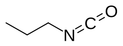 Skeletal formula of propyl isocyanate