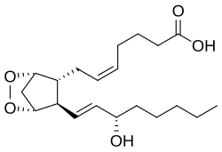 2D representation of the chemical structure of prostaglandin H2 .