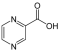 Skeletal formula of pyrazinoic acid