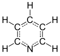 Full structural formula of pyridine