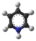 Ball-and-stick model of the pyridinium cation