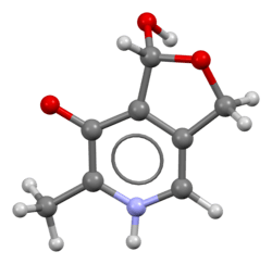 Ball-and-stick model of pyridoxal
