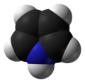 Space-filling model of the pyrrole molecule