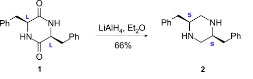 Reduction of the carbonyl groups of 2,5-DKPs