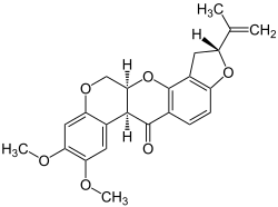 Skeletal formula of rotenone