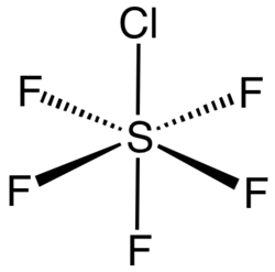 Skeletal formula of sulfur chloride pentafluoride