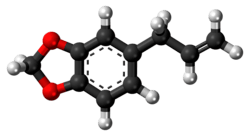 Ball-and-stick model of safrole