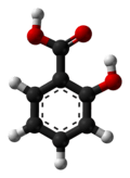 Ball-and-stick model of salicylic acid