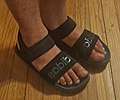 Man wearing sandals