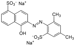 Kekulé, canonical skeletal formula of scarlet GN ((6E)-6-hydrazinylidene)