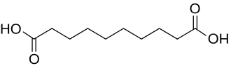 Skeletal formula of sebacic acid