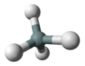 Ball-and-stick model of silane