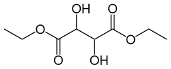 Skeletal formula of diethyl tartrate