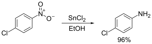 Aromatic nitro group reduction using SnCl2