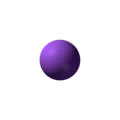 Ball and stick model of a sodium cation