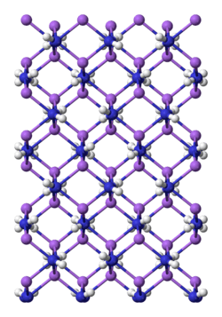 Ball and stick, unit cell model of sodium amide