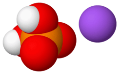 Ball-and-stick model of the dihydrogenphosphate anion