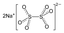 Two sodium cations and one dithionate anion