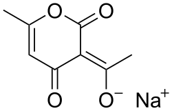 Chemical structure of sodium dehydroacetate
