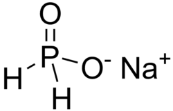 One sodium cation and one hypophosphite anion