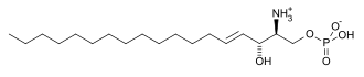 Skeletal formula of sphingosine-1-phosphate