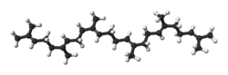 Ball and stick model of squalene