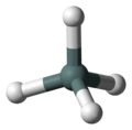 Ball-and-stick model of the stannane molecule