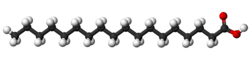 Ball-and-stick model of stearic acid
