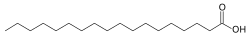 Skeletal formula of stearic acid