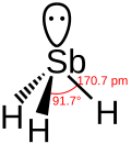 Skeletal formula of stibine