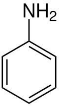 Structural formula of aniline