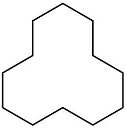 Structural formula of cyclododecane