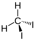 Stereo, skeletal formula of diiodomethane with all explicit hydrogens added