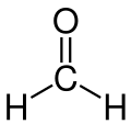 Structural formula of formaldehyde (with hydrogens)