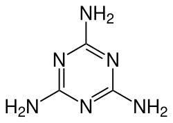 Structural formula of melamine