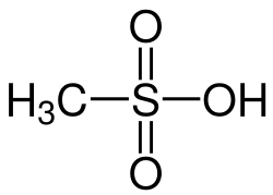 Structural formula of methanesulfonic acid