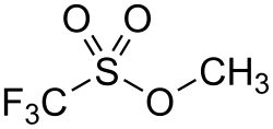 Structural formula of methyl triflate