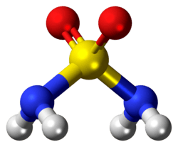 Ball-and-stick model of the sulfamide molecule