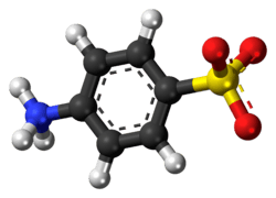 Ball-and-stick model of the sulfanilic acid zwittrion