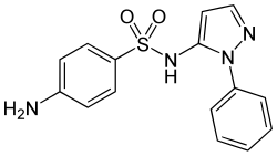 Skeletal formula of sulfaphenazole