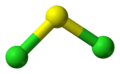 Ball-and-stick model of sulfur dichloride
