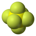 Spacefill model of sulfur hexafluoride