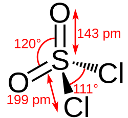 Structure and dimensions of sulfuryl chloride