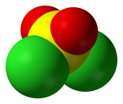 Ball-and-stick model of sulfuryl chloride