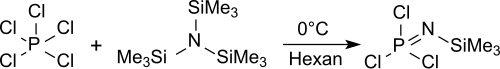 Synthese von Trichlor(trimethylsilyl)phosphoranimin