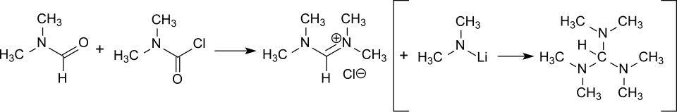 Synthesis of tris(dimethylamino)methane with dimethylcarbamoyl chloride