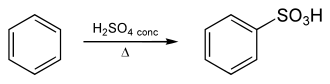 Aromatic sulfonation of benzene