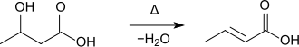 Synthesis of crotonic acid from 3-hydroxybutyric acid