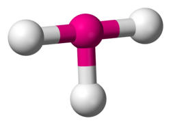 Skeletal model of a planar molecule with a central atom (iodine) symmetrically bonded to three (fluorine) atoms to form a big right-angled T
