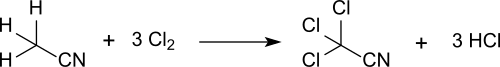 Trichloroacetonitrile via acetonitrile